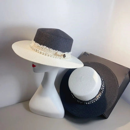 Chapeau de paille blanc - Blanc - L (58 - 59cm) | La boutique du chapeau