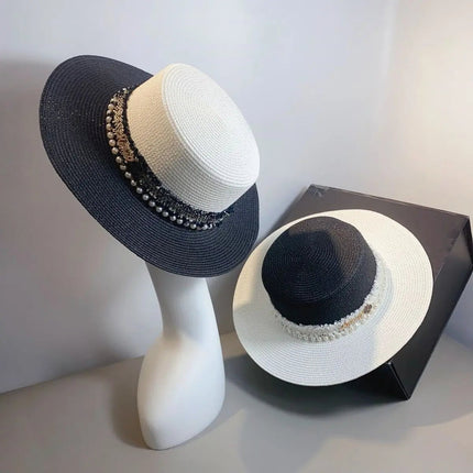 Chapeau de paille blanc - Blanc - L (58 - 59cm) | La boutique du chapeau