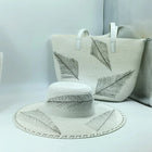 Chapeau de paille blanc et sac assorti - Gris - M (56 - 58cm) | La boutique du chapeau