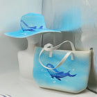 Chapeau de paille bleu et sac assorti - Bleu - M (56 - 58cm) | La boutique du chapeau