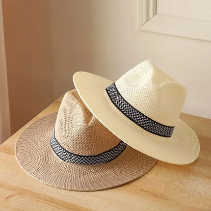 Chapeau de paille d'été - Blanc - M (56 - 58cm) | La boutique du chapeau