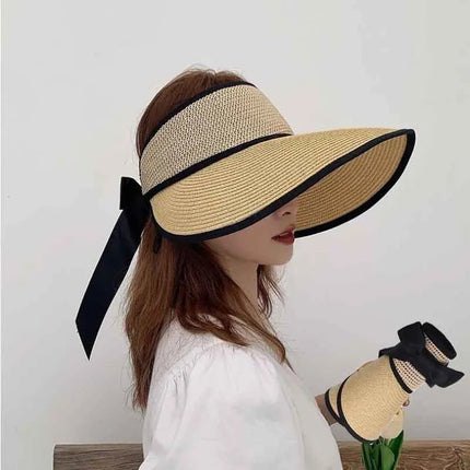 Chapeau de paille d'été pour femmes - Bleu ciel - Ajustable (du 54 au 59) | La boutique du chapeau