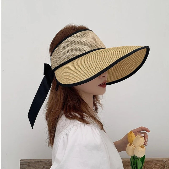 Chapeau de paille d'été pour femmes - Bleu ciel - Ajustable (du 54 au 59) | La boutique du chapeau