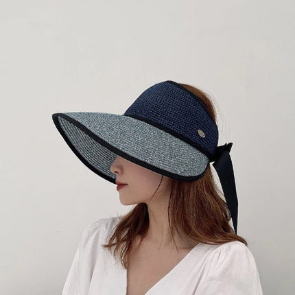 Chapeau de paille d'été pour femmes - Bleu ciel - Ajustable (du 54 au 59) | La boutique du chapeau