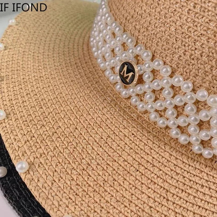 Chapeau de paille élégant - Crème - M (56 - 58cm) | La boutique du chapeau