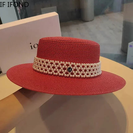 Chapeau de paille élégant - Crème - M (56 - 58cm) | La boutique du chapeau