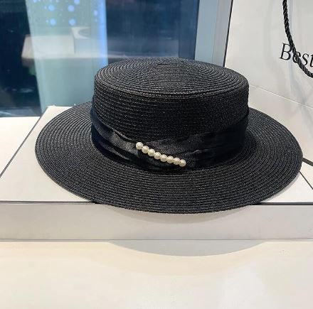 Chapeau de paille élégant - Noir - M (56 - 58cm) | La boutique du chapeau