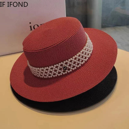 Chapeau de paille élégant - Crème - M (56 - 58cm) | La boutique du chapeau