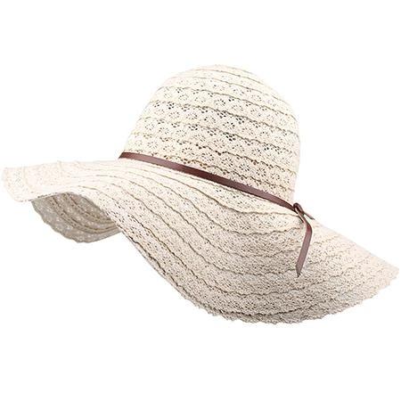 Chapeau de paille et coton - Beige - M (56 - 58cm) | La boutique du chapeau