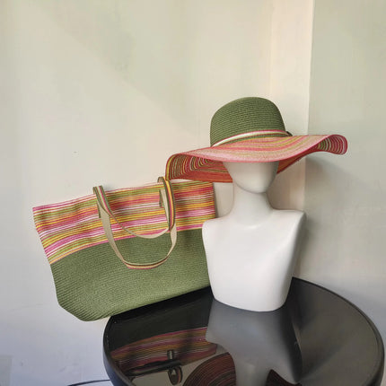 Chapeau de paille et sac assorti - Jaune - M (56 - 58cm) | La boutique du chapeau
