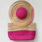 Chapeau de paille et sac de plage violet - Violet - M (56 - 58cm) | La boutique du chapeau