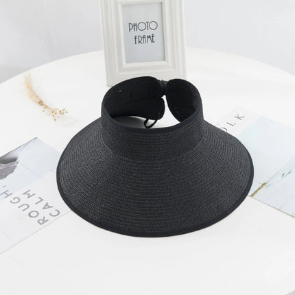 Chapeau de paille été - Noir - Ajustable (du 54 au 59) | La boutique du chapeau
