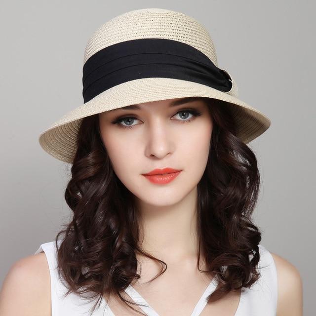 chapeau de paille femme d'été chapeau de soleil - Beige - M (56 - 58cm) | La boutique du chapeau