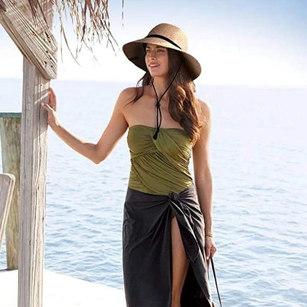 Chapeau de paille femme plage - Beige clair - M (56 - 58cm) | La boutique du chapeau