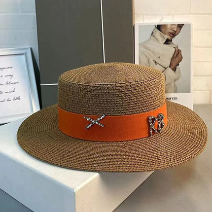 Chapeau de paille français - Marron/orange - M (56 - 58cm) | La boutique du chapeau