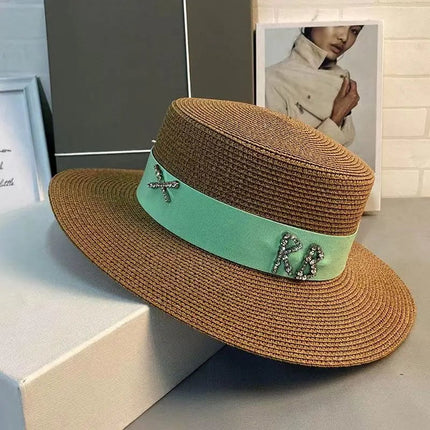 Chapeau de paille français - Khaki/vert - M (56 - 58cm) | La boutique du chapeau
