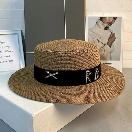 Chapeau de paille français - Khaki/noir - M (56 - 58cm) | La boutique du chapeau