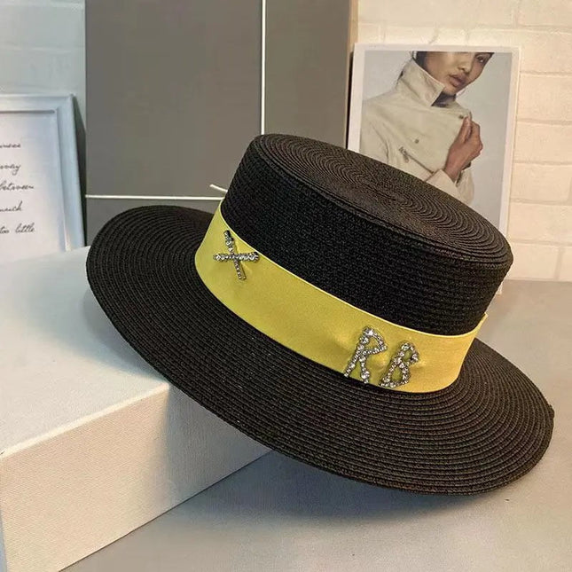 Chapeau de paille français - Noir/jaune - M (56 - 58cm) | La boutique du chapeau