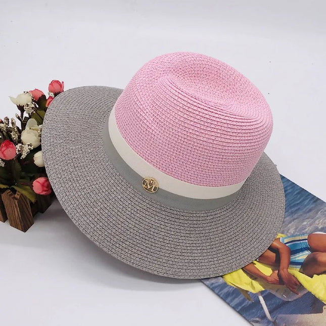Chapeau de paille haut de gamme - Rose 1 - M (56 - 58cm) | La boutique du chapeau