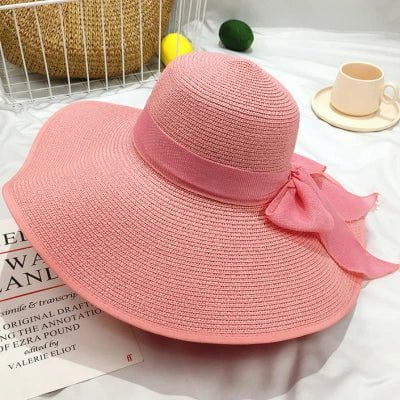Chapeau de paille pour femme - Rose - M (56 - 58cm) | La boutique du chapeau