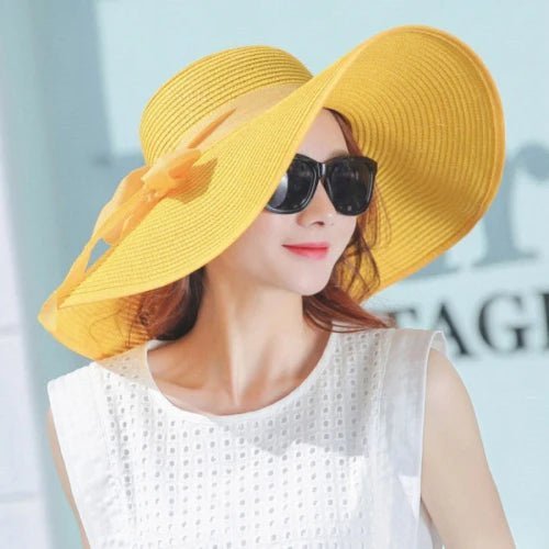 Chapeau de paille pour femme - Jaune - M (56 - 58cm) | La boutique du chapeau