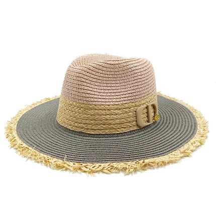 Chapeau de paille pour femme - Gris - M (56 - 58cm) | La boutique du chapeau