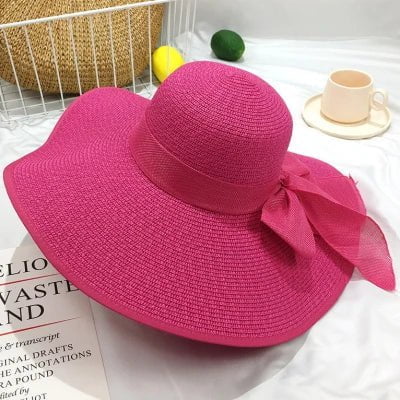 Chapeau de paille pour femme - Rose 2 - M (56 - 58cm) | La boutique du chapeau