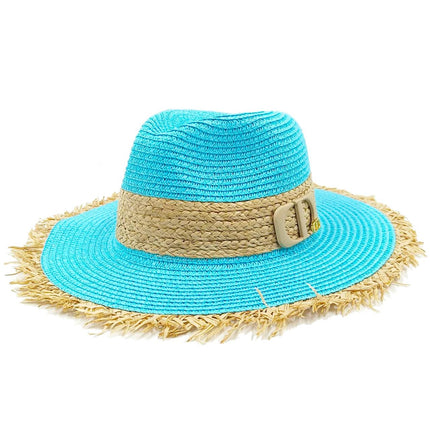 Chapeau de paille pour femme - Turquoise - M (56 - 58cm) | La boutique du chapeau