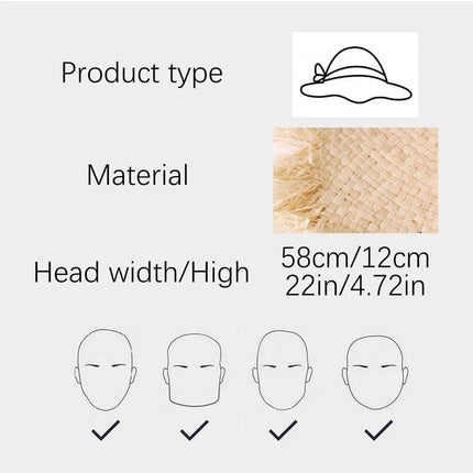 Chapeau de paille raphia - Beige - M (56 - 58cm) | La boutique du chapeau