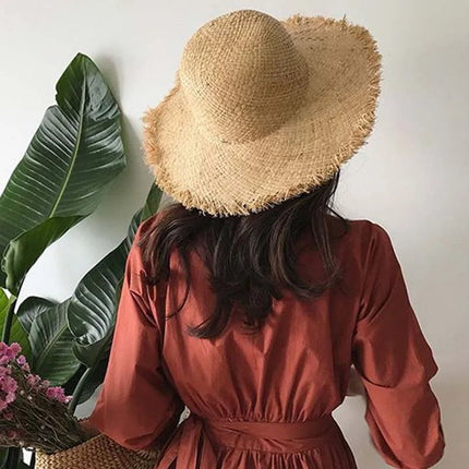 Chapeau de paille raphia - Beige - M (56 - 58cm) | La boutique du chapeau