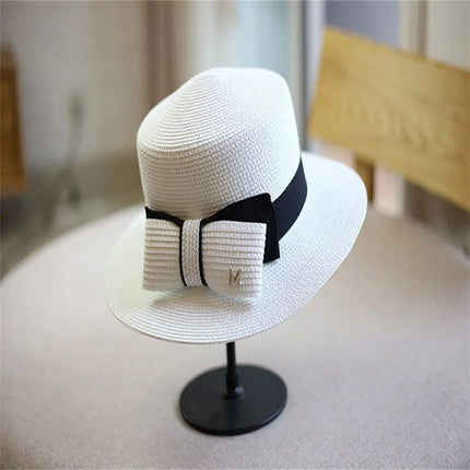 Chapeau de paille rétro - Noir - M (56 - 58cm) | La boutique du chapeau