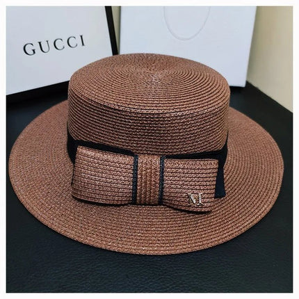 Chapeau de paille rétro - Marron - M (56 - 58cm) | La boutique du chapeau