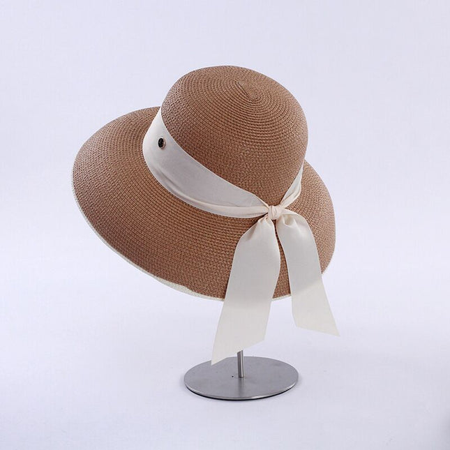 Chapeau de paille rétro français - Khaki - M (56 - 58cm) | La boutique du chapeau