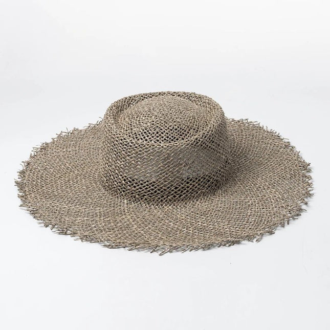 Chapeau de paille rond en raphia - Couleur naturelle - M (56 - 58cm) | La boutique du chapeau