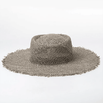 Chapeau de paille rond en raphia - Couleur naturelle - M (56 - 58cm) | La boutique du chapeau