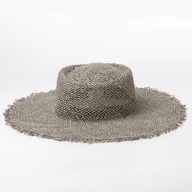 Chapeau de paille rond en raphia - Couleur naturelle - M (56 - 58cm) | La boutique du chapeau