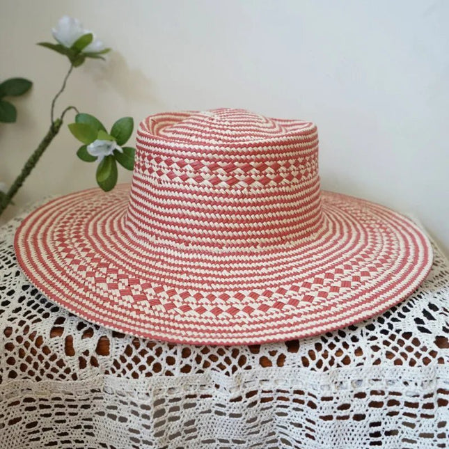 Chapeau de paille rose - Rose - M (56 - 58cm) | La boutique du chapeau