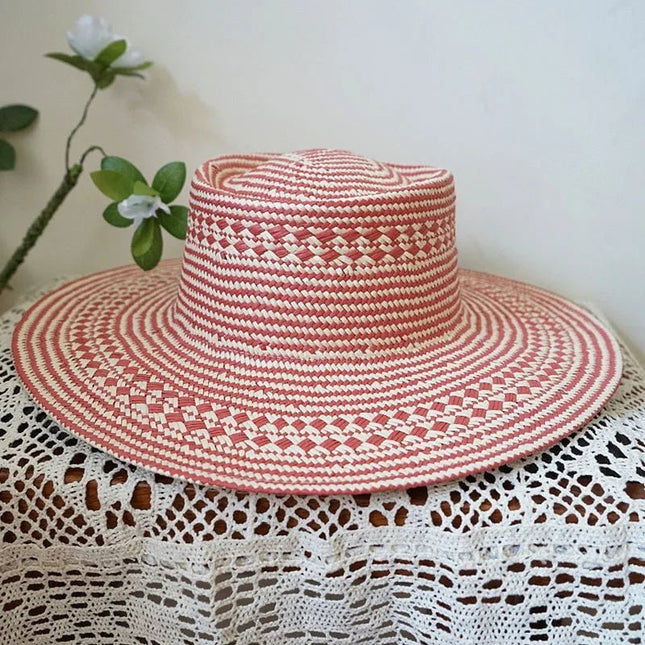 Chapeau de paille rose - Rose - M (56 - 58cm) | La boutique du chapeau