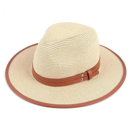 Chapeau de paille ruban cuir - Khaki - M (56 - 58cm) | La boutique du chapeau