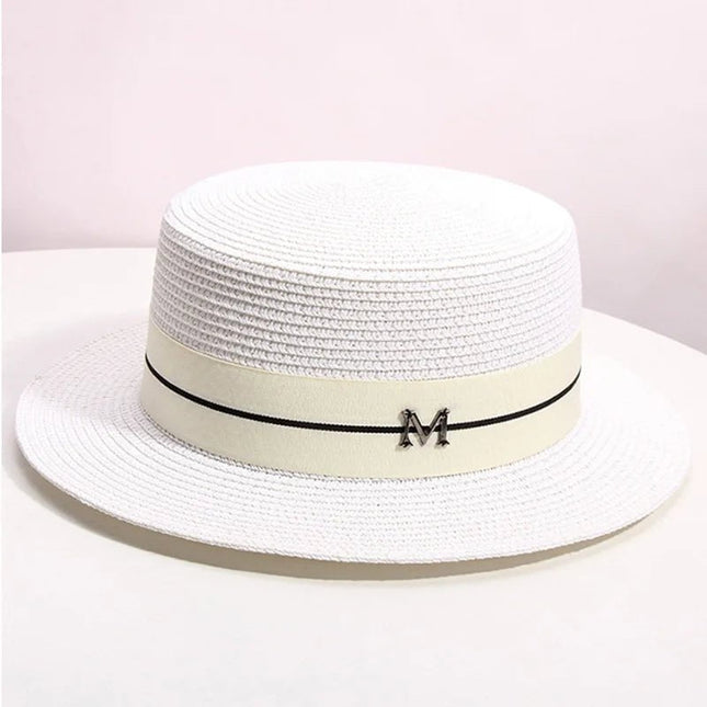 Chapeau de paille tissé - Blanc - M (56 - 58cm) | La boutique du chapeau