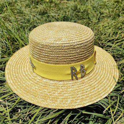 Chapeau de paille tissé - Beige / jaune - M (56 - 58cm) | La boutique du chapeau
