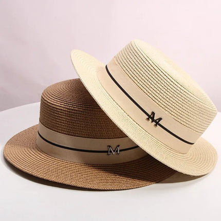 Chapeau de paille tissé - Blanc - M (56 - 58cm) | La boutique du chapeau