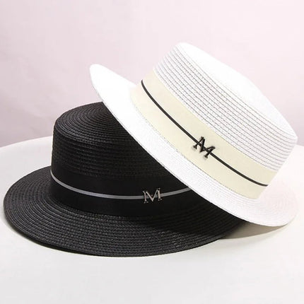Chapeau de paille tissé - Blanc - M (56 - 58cm) | La boutique du chapeau