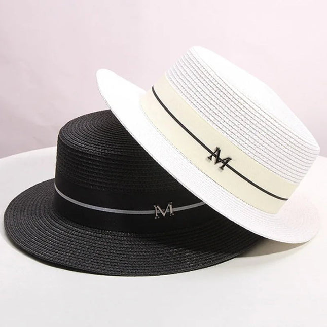 Chapeau de paille tissé - Blanc - M (56 - 58cm) | La boutique du chapeau