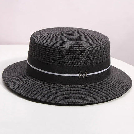 Chapeau de paille tissé - Noir - M (56 - 58cm) | La boutique du chapeau