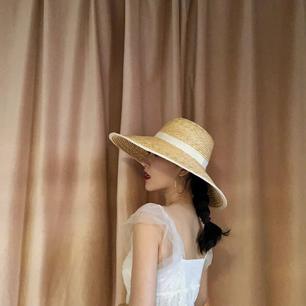 Chapeau de paille tissé à large bord - M (56 - 58cm) - | La boutique du chapeau