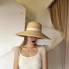 Chapeau de paille tissé à large bord - M (56 - 58cm) - | La boutique du chapeau