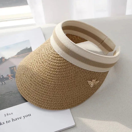 Chapeau de paille visière - Bleu - Ajustable (du 54 au 59) | La boutique du chapeau