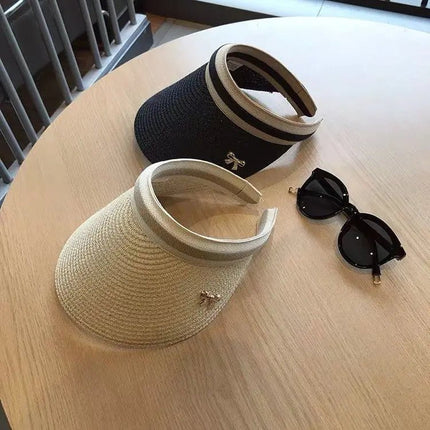 Chapeau de paille visière - Bleu - Ajustable (du 54 au 59) | La boutique du chapeau