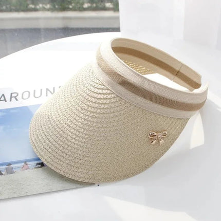 Chapeau de paille visière - Bleu - Ajustable (du 54 au 59) | La boutique du chapeau